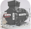 Elektromotor, Serie Weiß, die Serie Low Cost, mit SF 1,0,  Daten, CZ Typ Nr.:  42004001 0,06 KW, IEC 56 A, 4 polig, d.h. eine  Drehzahl zw.  1300 und 1498 U/min, B3, FußMotor,