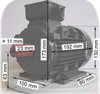 Elektromotor, Serie Weiß, die Serie Low Cost, mit SF 1,0,  Daten, CZ Typ Nr.:  42004003 0,12 KW, IEC 63 A, 4 polig, d.h. eine  Drehzahl zw.  1300 und 1498 U/min, B3, FußMotor,