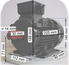 Elektromotor, Serie Weiß, die Serie Low Cost, mit SF 1,0,  Daten, CZ Typ Nr.:  42004005 0,25 KW, IEC 71 A, 4 polig, d.h. eine  Drehzahl zw.  1300 und 1498 U/min, B3, FußMotor,
