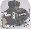 Elektromotor, Serie Weiß, die Serie Low Cost, mit SF 1,0,  Daten, CZ Typ Nr.:  42004017 15 KW, IEC 160 L, 4 polig, d.h. eine  Drehzahl zw.  1300 und 1498 U/min, B3, FußMotor,
