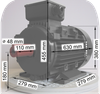 Elektromotor, Serie Weiß, die Serie Low Cost, mit SF 1,0,  Daten, CZ Typ Nr.:  42004019 22 KW, IEC 180 L, 4 polig, d.h. eine  Drehzahl zw.  1300 und 1498 U/min, B3, FußMotor,