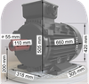 Elektromotor, Serie Weiß, die Serie Low Cost, mit SF 1,0,  Daten, CZ Typ Nr.:  42004020 30 KW, IEC 200 L, 4 polig, d.h. eine  Drehzahl zw.  1300 und 1498 U/min, B3, FußMotor,