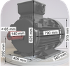 Elektromotor, Serie Weiß, die Serie Low Cost, mit SF 1,0,  Daten, CZ Typ Nr.:  42004023 55 KW, IEC 250 M, 4 polig, d.h. eine  Drehzahl zw.  1300 und 1498 U/min, B3, FußMotor,
