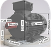 Elektromotor, Serie Weiß, die Serie Low Cost, mit SF 1,0,  Daten, CZ Typ Nr.:  62004012 3 KW, 6 polig, d.h. eine  Drehzahl zw.  800 und 998 U/min, IEC 132 S B3, FußMotor,